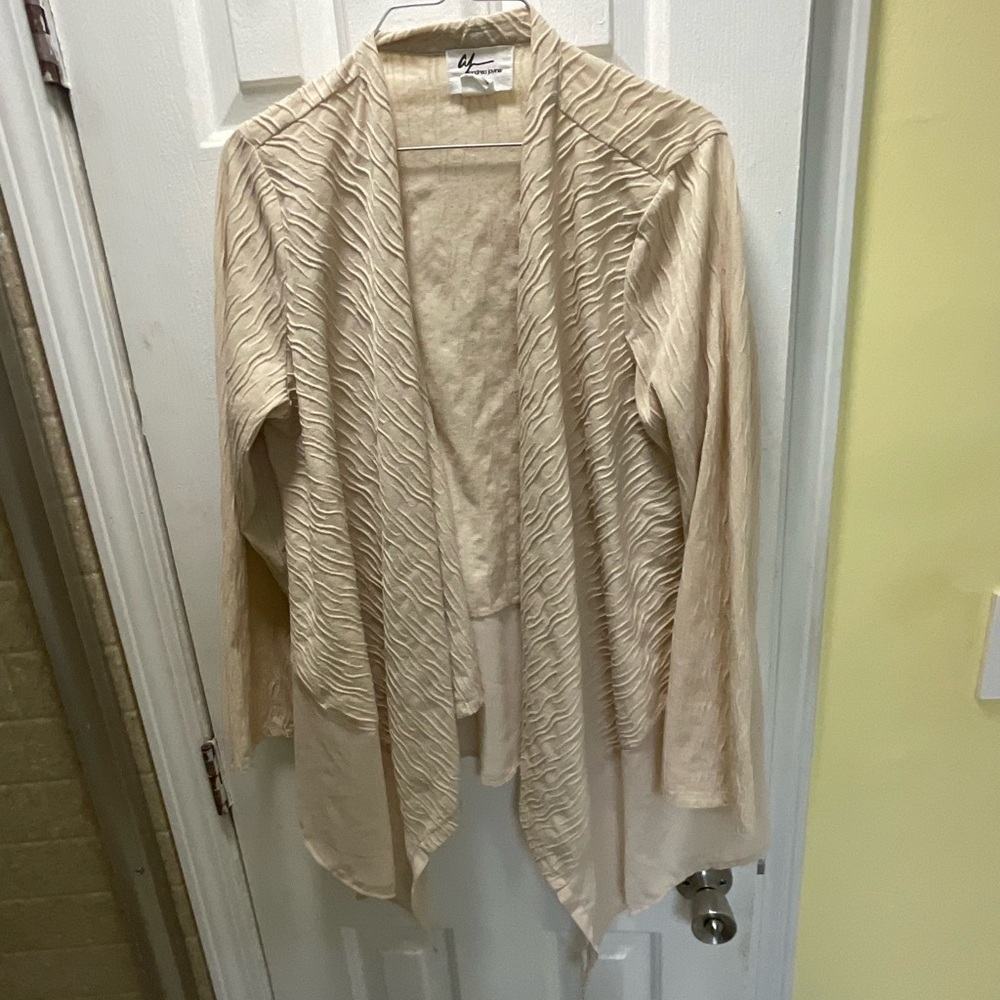 Women’s Andrea Jovine Beige Waterfall Cardigan Size L